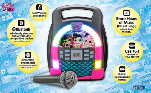 KIDDESIGNS LOL Surprise Bluetooth Mp3 Karaoke With Microphone