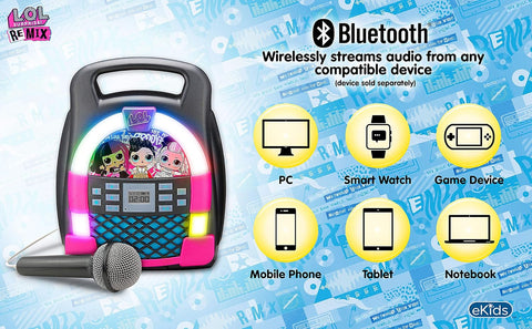 KIDDESIGNS LOL Surprise Bluetooth Mp3 Karaoke With Microphone