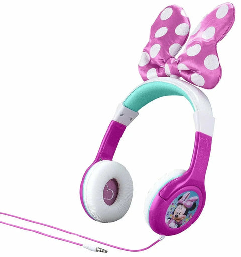 KIDDESIGNS Minnie Mouse Youth Headphones With Bow