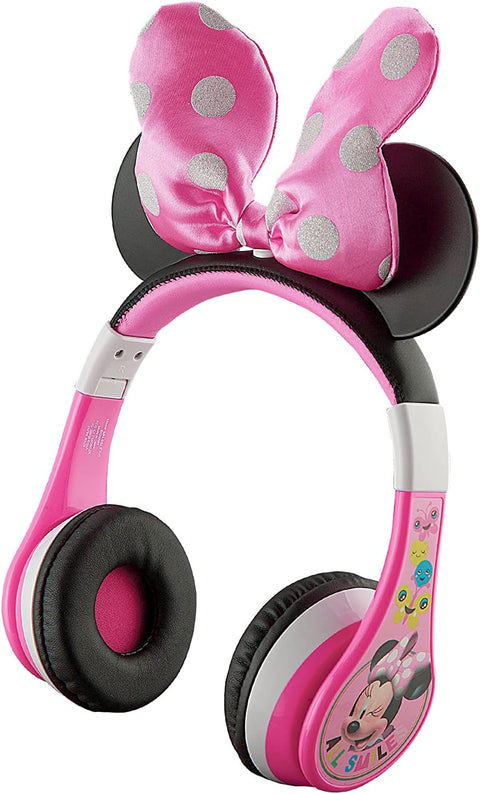 KIDDESIGNS Minnie Mouse Youth Wireless Headphones With Bow