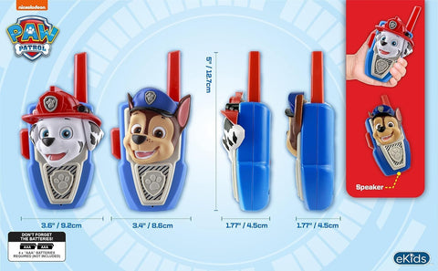 KIDDESIGNS Paw Patrol Mid Range Walkie Talkies