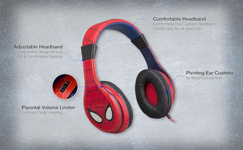 KIDDESIGNS Spider-Man Over-Ear Headphone