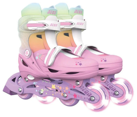Yvolution Neon 2in1 Combo Skates Rainbow Size 30-33