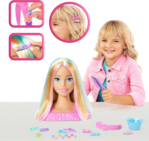 Barbie Doll Styling Head, Blonde Hair With 20+ Hair Styling Accessories