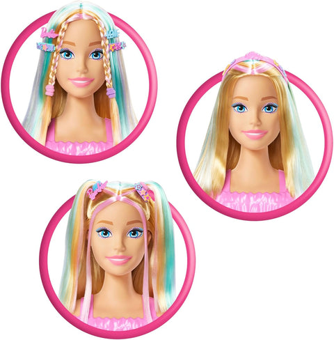 Barbie Doll Styling Head, Blonde Hair With 20+ Hair Styling Accessories