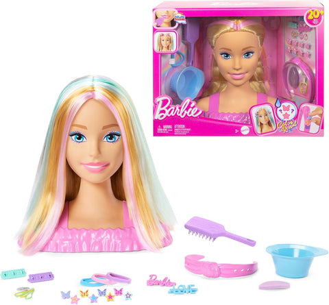 Barbie Doll Styling Head, Blonde Hair With 20+ Hair Styling Accessories