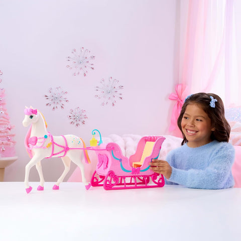 Barbie in The Nutcracker Land Of Sweets Horse & Sled JNH63