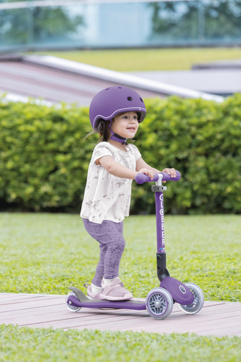 Globber Junior Foldable Lights Scooter Purple 2-6 Years