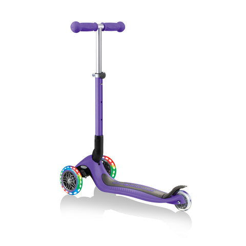 Globber Junior Foldable Lights Scooter Purple 2-6 Years