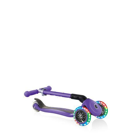 Globber Junior Foldable Lights Scooter Purple 2-6 Years