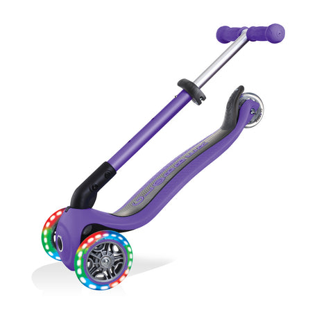 Globber Junior Foldable Lights Scooter Purple 2-6 Years