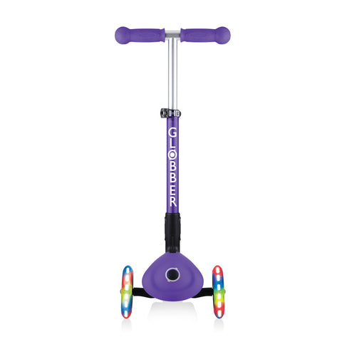 Globber Junior Foldable Lights Scooter Purple 2-6 Years