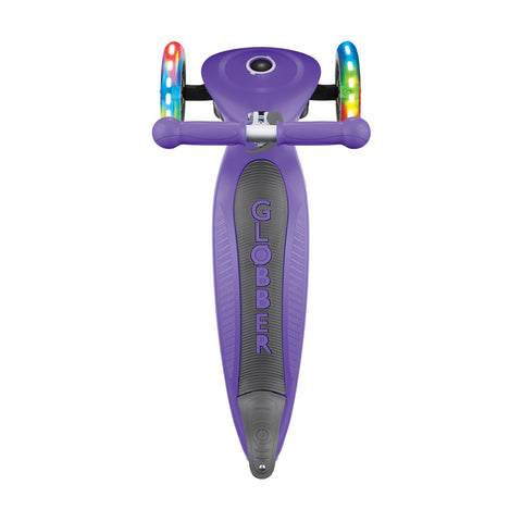 Globber Junior Foldable Lights Scooter Purple 2-6 Years