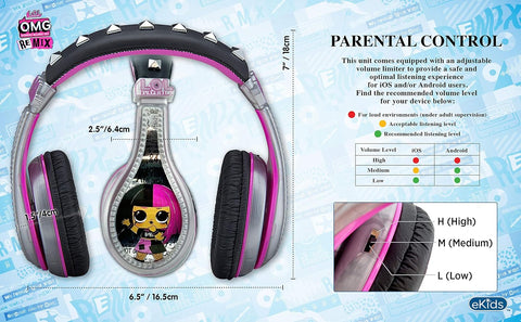 KIDDESIGNS LOL Surprise Youth Headphones Pink / Black