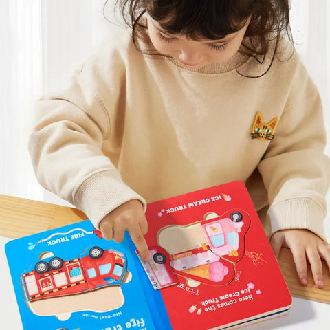 Mideer 4-In-1 Wooden Puzzle Set Busy Traffic