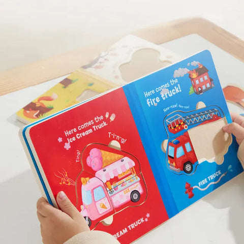 Mideer 4-In-1 Wooden Puzzle Set Busy Traffic