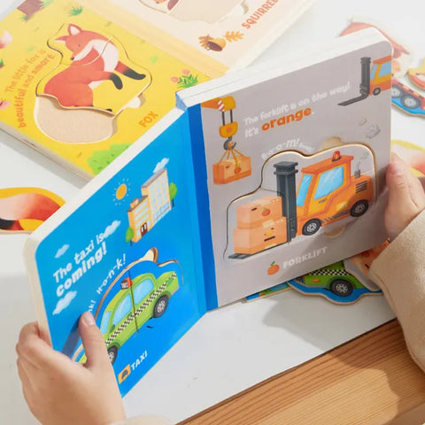Mideer 4-In-1 Wooden Puzzle Set Busy Traffic