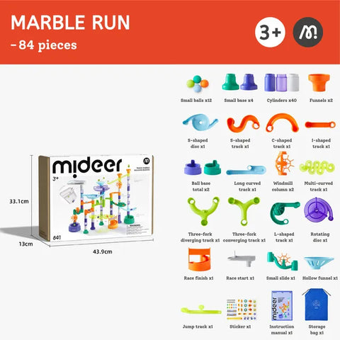 Mideer Track Marble Building Block Set Galaxy Race 84 Pieces
