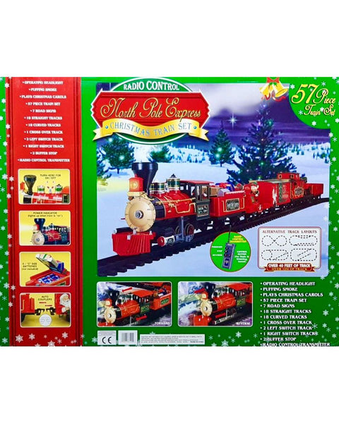 Eztec North Pole Express Christmas Train Toy Set 57 Pieces