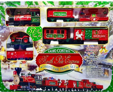 Eztec North Pole Express Christmas Train Toy Set 57 Pieces