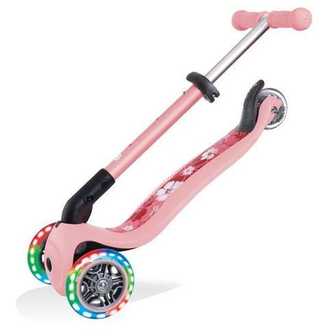 Globber Junior Foldable Fantasy Lights Scooter Pastel Pink 2-6 Years