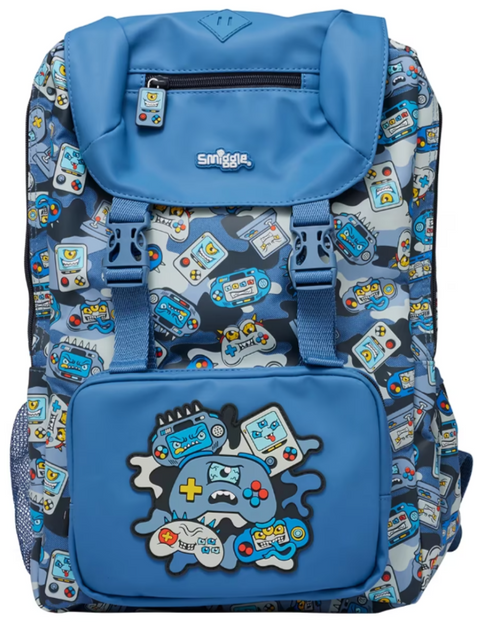 Smiggle Away Gamer Foldover Backpack Blue 45cm