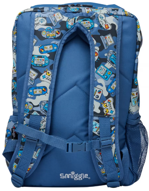 Smiggle Away Gamer Foldover Backpack Blue 45cm