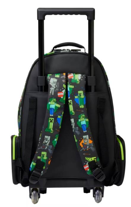 Smiggle Minecraft Trolley Backpack With Light Up Wheels 52cm