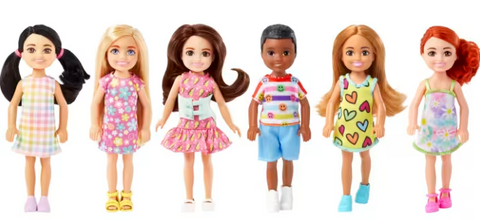 Barbie Chelsea Doll Collection, Small Dolls wearing Removable Fashions and Shoes