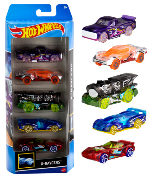 Hot Wheels Cars, 5-Pack Of Die-Cast Cars 1:64 Scale Assorted