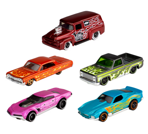 Hot Wheels Cars, 5-Pack Of Die-Cast Cars 1:64 Scale Assorted