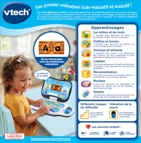 VTech Ordi Genius Pro Noir