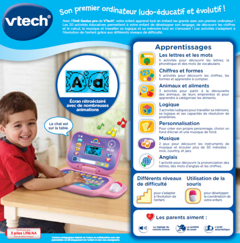 VTech Ordi Genius Pro Rose