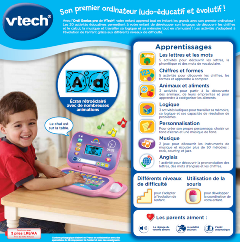 VTech Ordi Genius Pro Rose