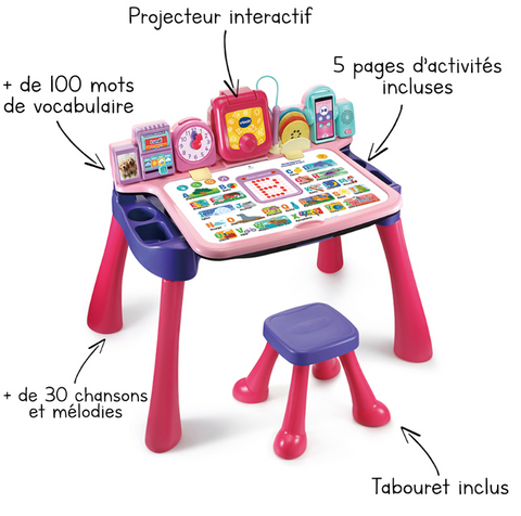 VTech Magi Bureau Interactif 5 en 1 Rose