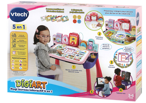 VTech Magi Bureau Interactif 5 en 1 Rose