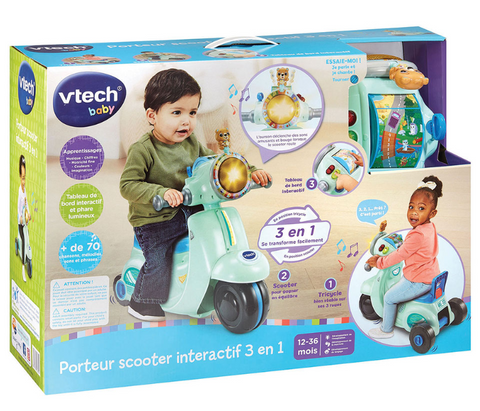 VTech Porteur Scooter Interactif 3 en 1