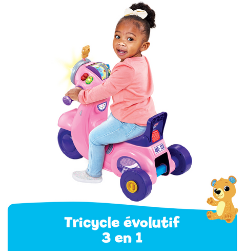 VTech Porteur Scooter Interactif 3 en 1 Rose