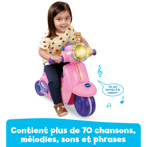 VTech Porteur Scooter Interactif 3 en 1 Rose