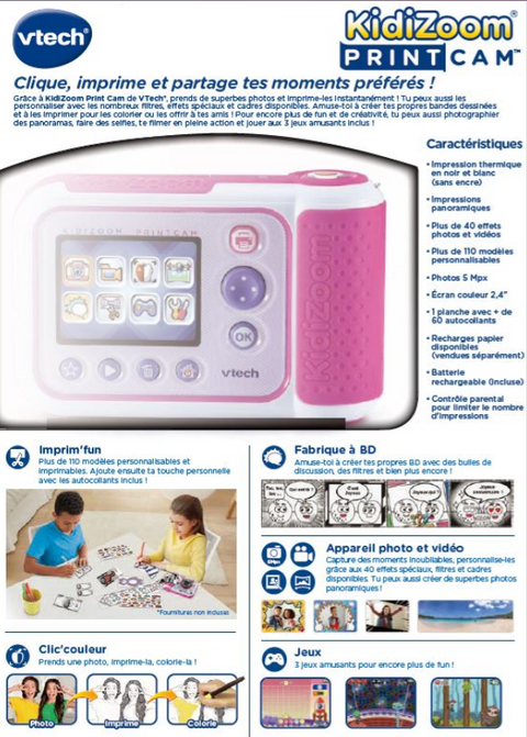 VTech KidiZoom Print Cam Rose