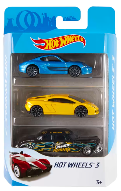 Hot Wheels 1:64 Scale Toy Cars & Trucks 3-Pack Assorted