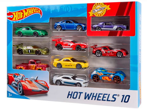 Hot Wheels 1:64 Scale Toy Cars & Trucks 10-Pack Assorted