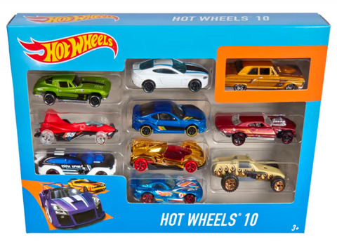 Hot Wheels 1:64 Scale Toy Cars & Trucks 10-Pack Assorted