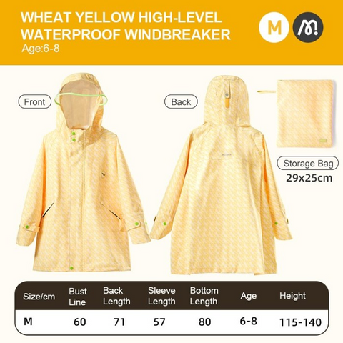 Mideer Waterproof Raincoat Yellow, Medium