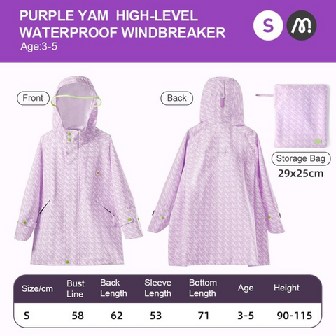 Mideer Waterproof Raincoat Purple, Small