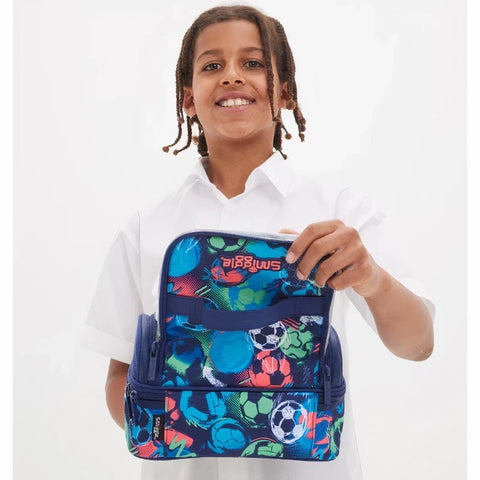 Smiggle Blue Limitless Football Classic Attach Backpack 42cm School Set