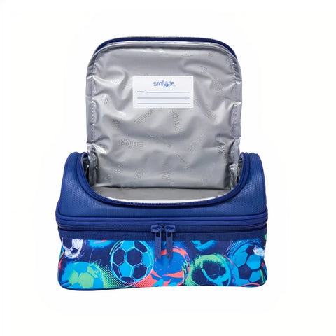Smiggle Blue Limitless Football Classic Attach Backpack 42cm School Set