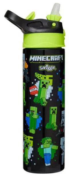 Smiggle Minecraft Gush Flip Top Spritz Plastic Drink Bottle 700ml