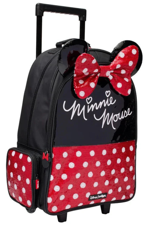 Smiggle Minnie Mouse Trolley Backpack With Light Up Wheels