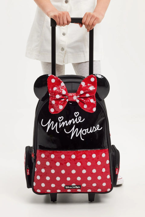 Smiggle Minnie Mouse Trolley Backpack With Light Up Wheels